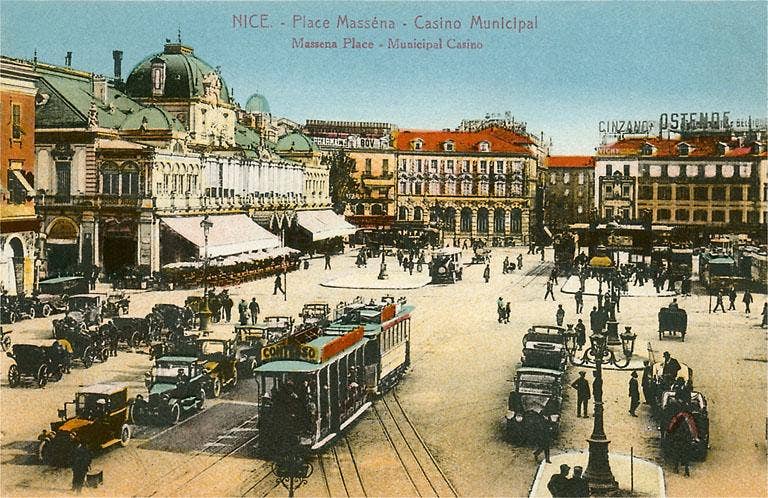 Postcard - Massena Square, Casino, Nice, France - Vintage Image