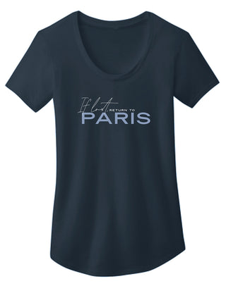 If Lost Return to Paris Navy Woman's Tee t-shirt