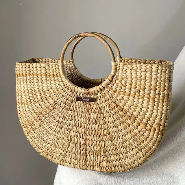 French-style Straw basket bag 