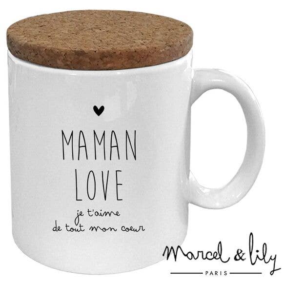 “Maman Love” Mug With Cork Lid