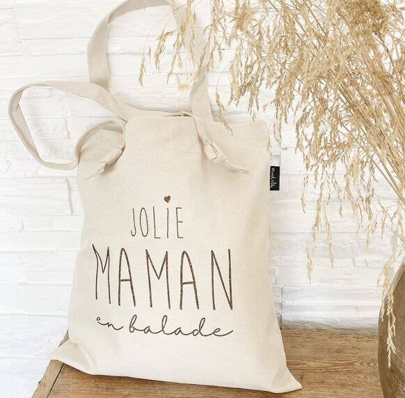 "Jolie Maman" Bow Tote Bag - Ecru