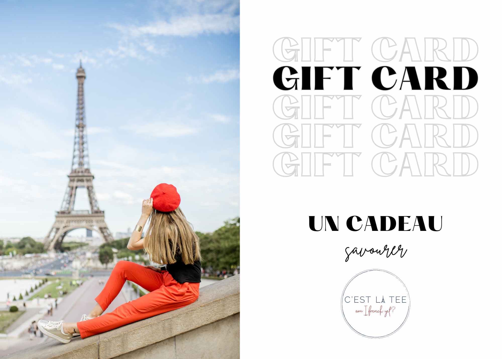 C'est La Tee Shop Gift Card. Un Cadeau de Paris. Paris Lovers Shop