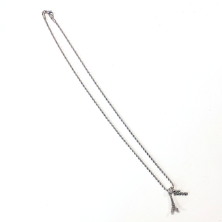 Eiffel Tower Pewter Love Charm Rope Necklace 20"