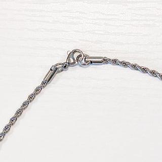 Eiffel Tower Pewter Love Charm Rope Necklace 20"
