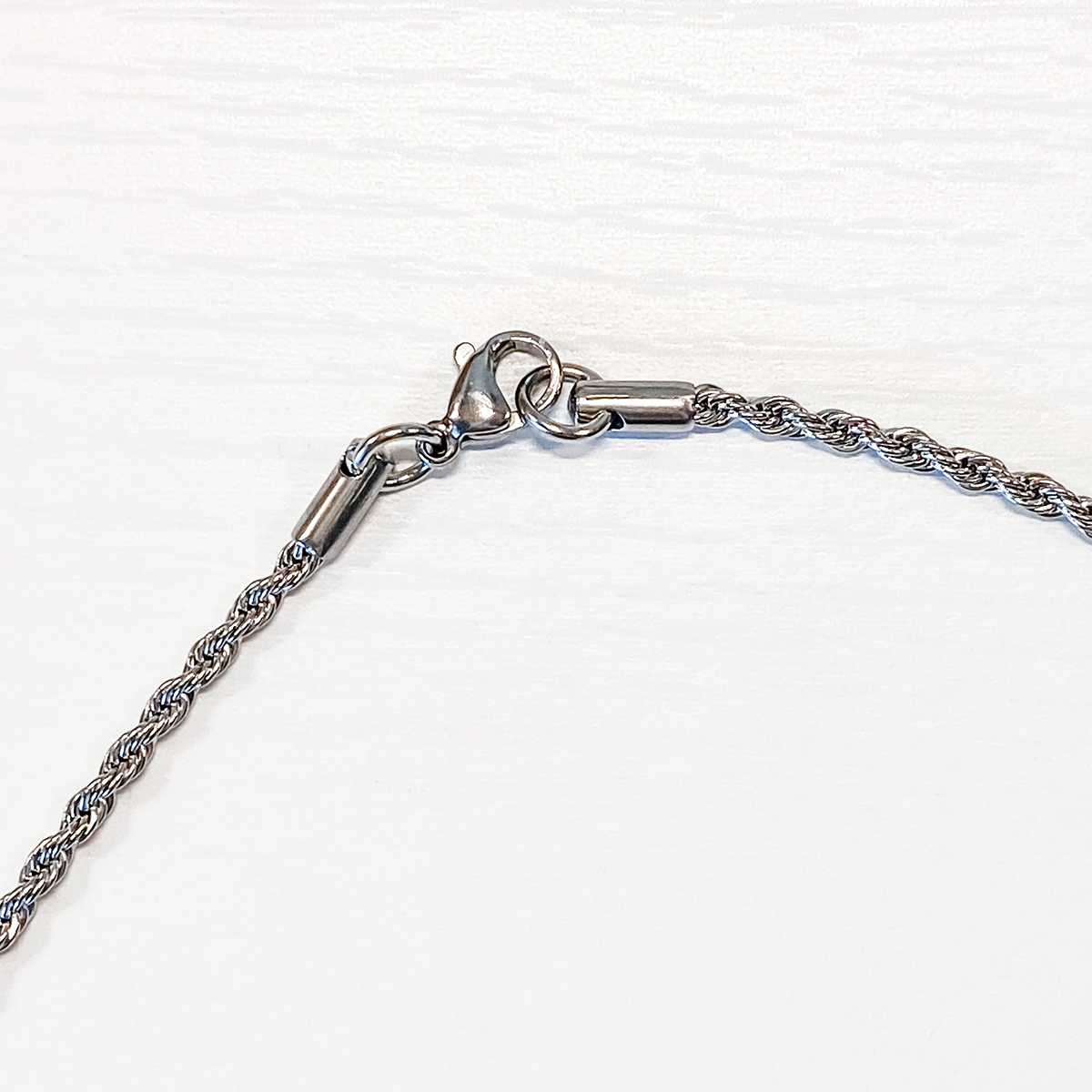 Eiffel Tower Pewter Love Charm Rope Necklace 20"