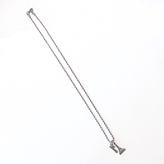 Eiffel Tower Pewter Love Charm Rope Necklace 20"