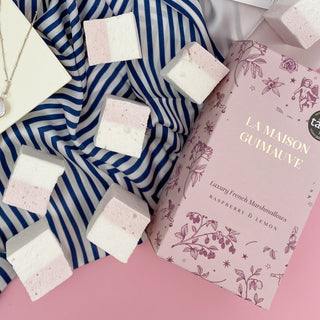 Luxury French Marshmallows. Raspberry Lemon. Imported from London