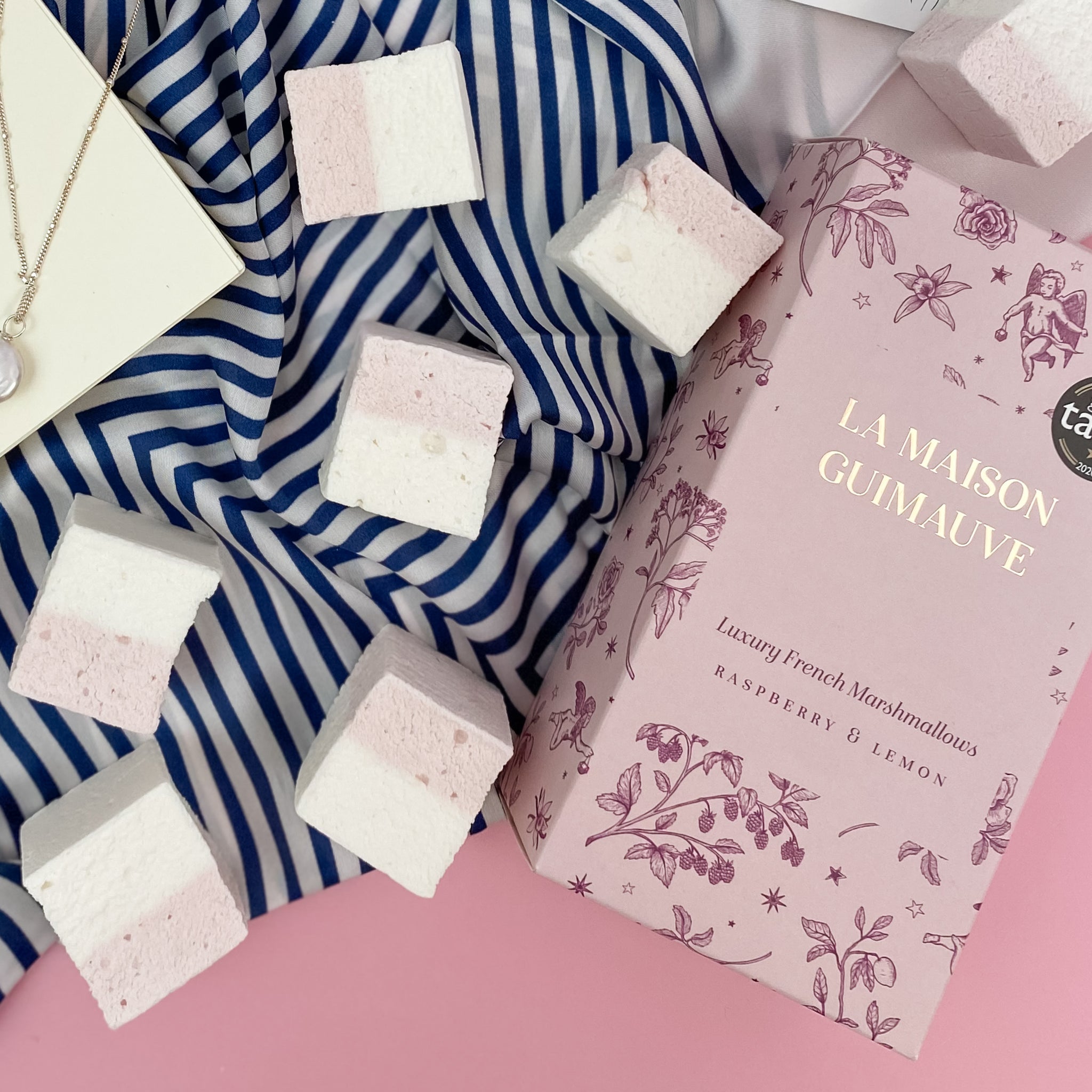 Gift set, Luxury French Marshmallows and Silk Scarf