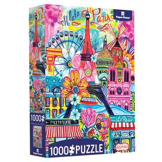 Paris City Eiffel Tower France Painting colorful puzzle