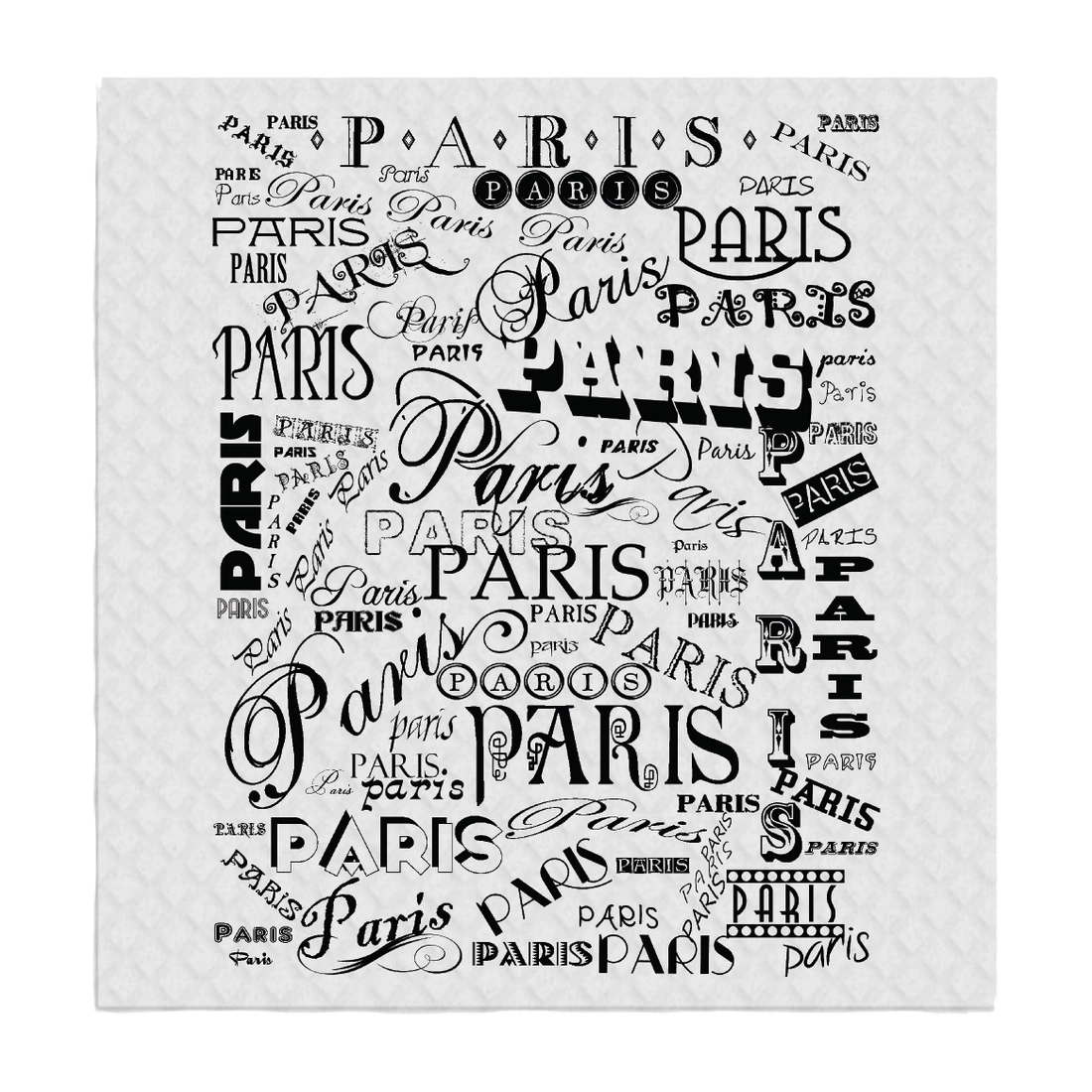 Paris Scattered Word Swedish Dishcloth
