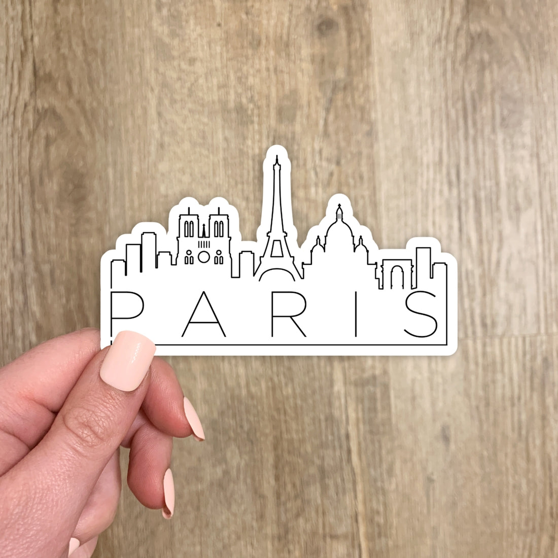Paris Skyline Sticker Black and White