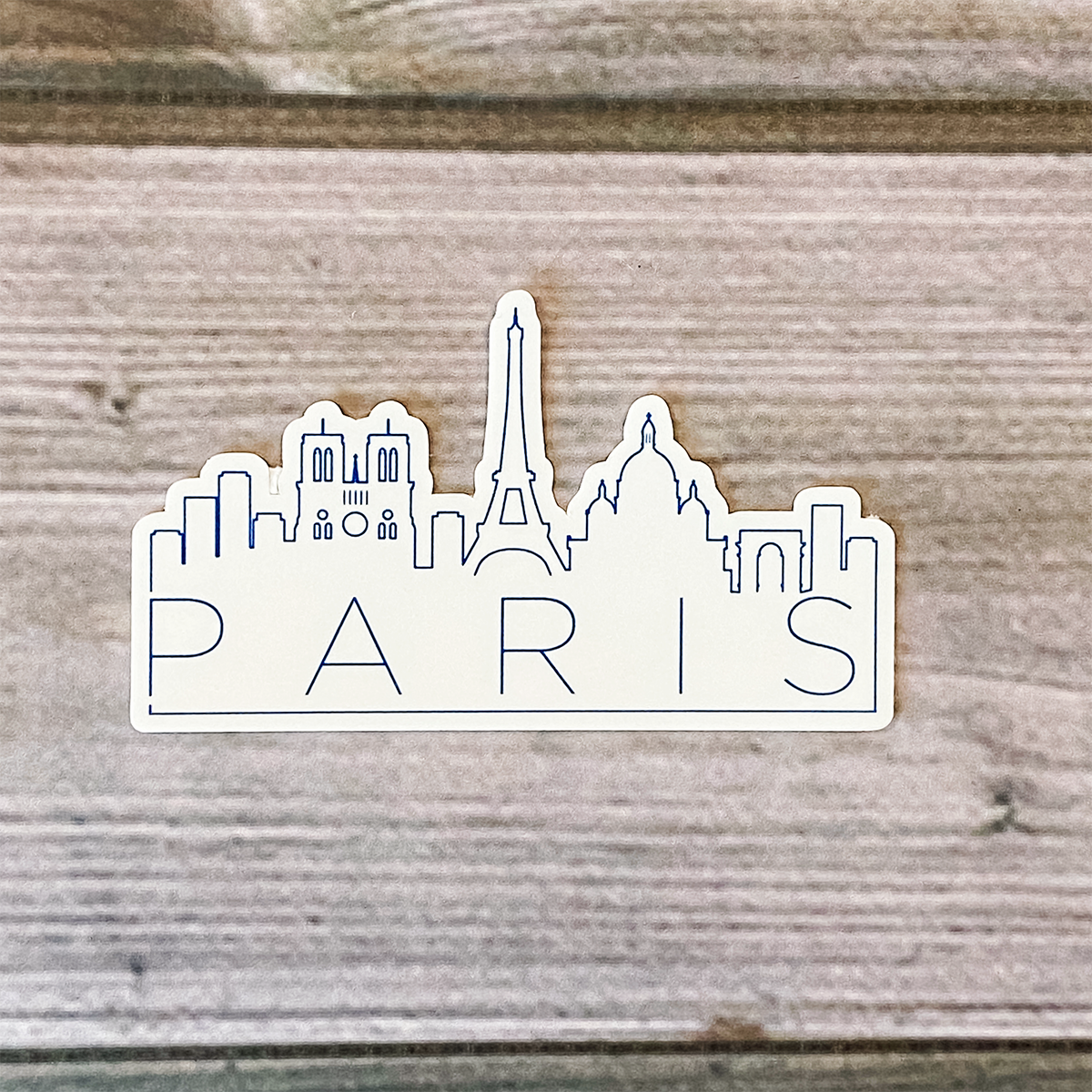 Paris Skyline Sticker Blue