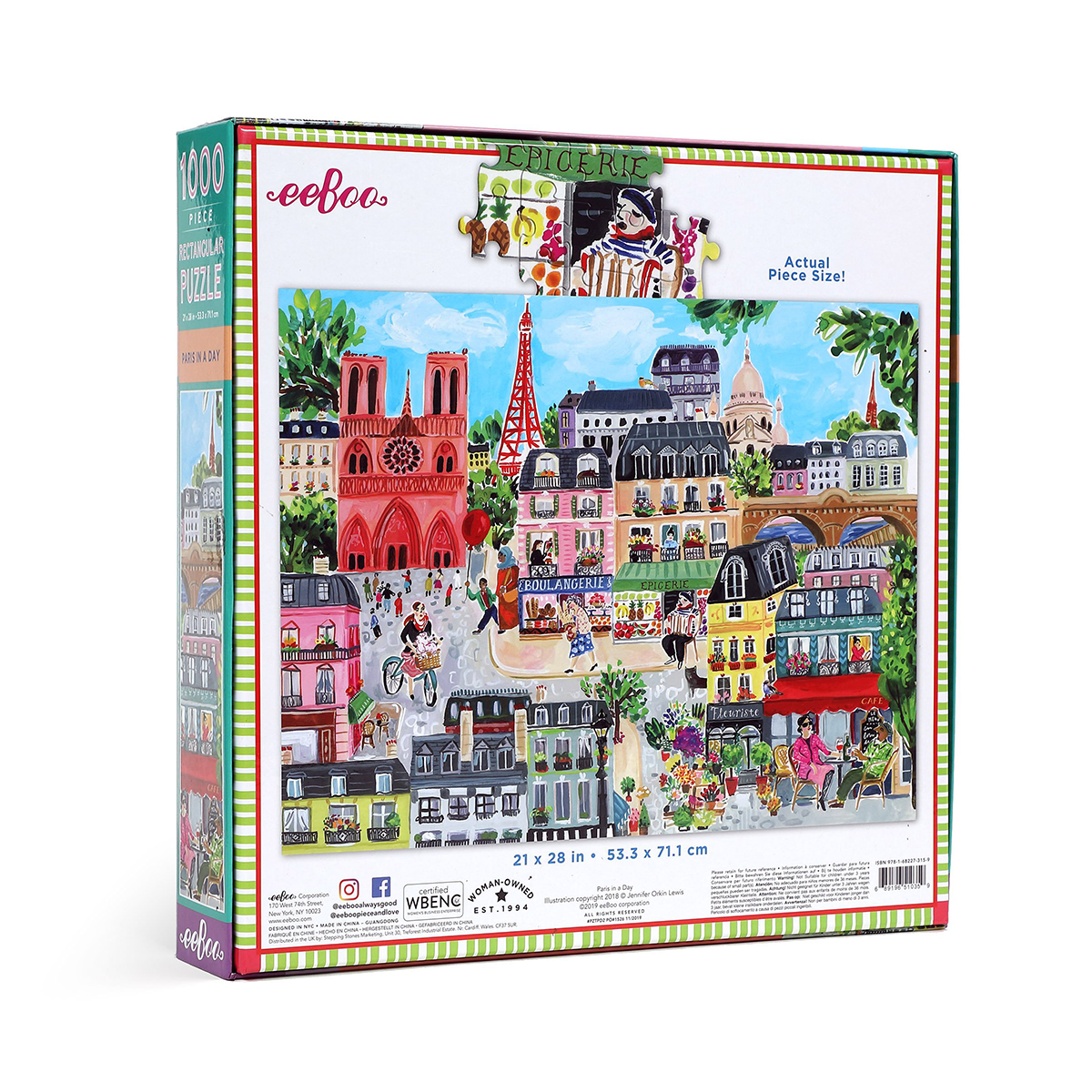 Back of box of Paris in a Day Puzzle