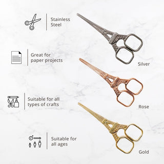 Eiffel Tower Scissors Gold, Rose Gold, Silver