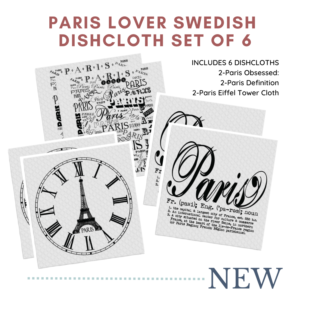 Paris Lovers Swedish Dish Cloth - Set of 6