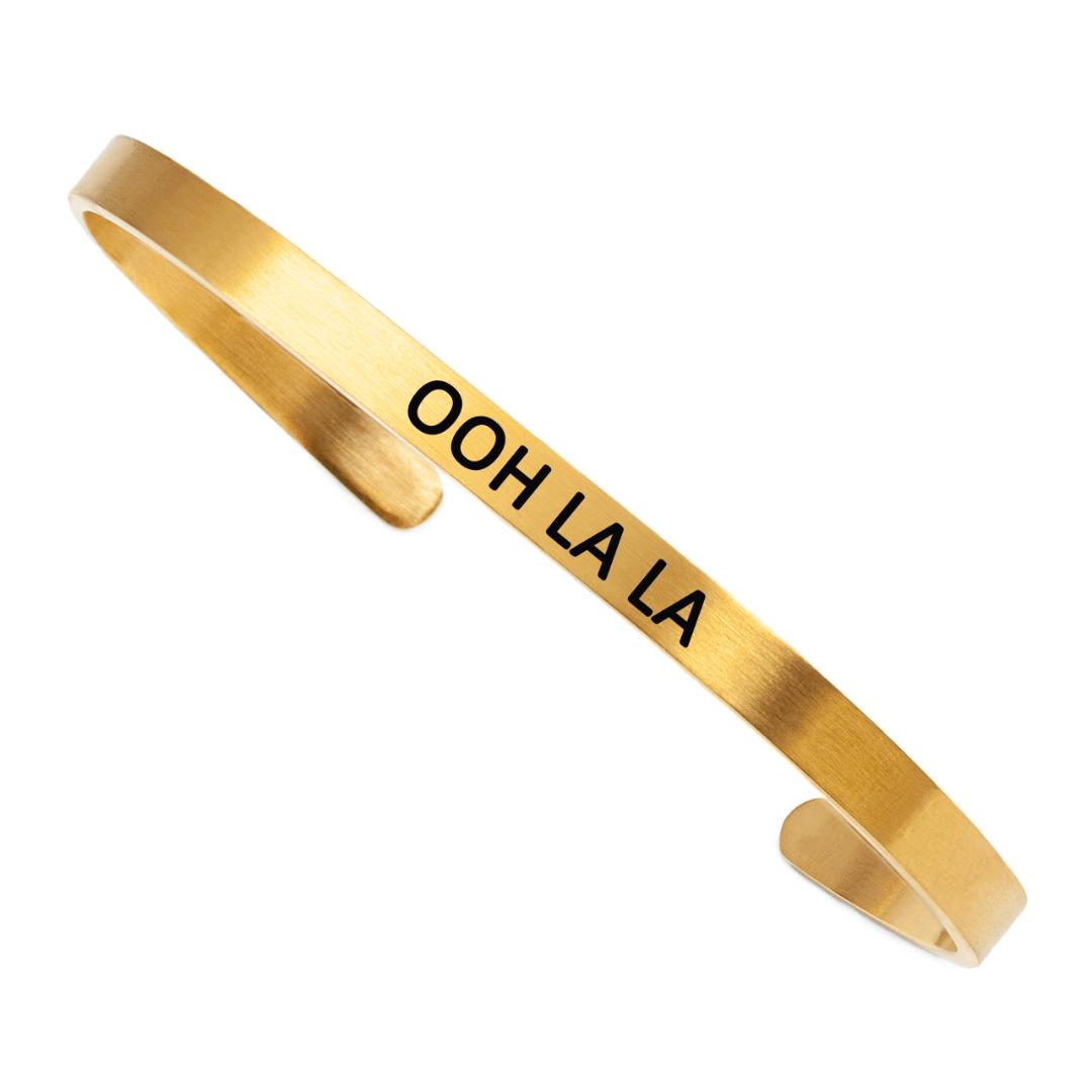 Ooh la la cuff Stainless Steel Gold Plated Bracelet